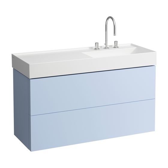 Laufen Waschtischunterbau Kartell 600x1180x450mm, Graublau, 2 Schubladen, mit Push/Pull Funktion, für WT H813333