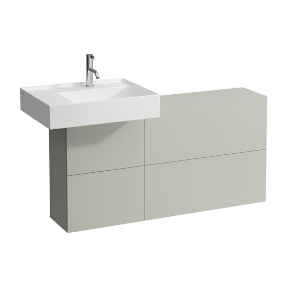 Laufen Waschtischunterbau Kartell 270x1200x608mm, Kieselgrau, 1 Tür 2 Klappen links