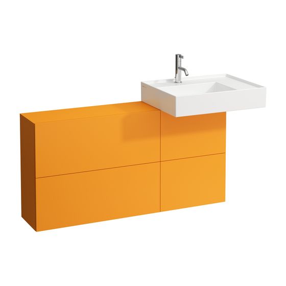 Laufen Waschtischunterbau Kartell 270x1200x608mm, Ockerbraun, 1 Tür 2 Klappen rechts