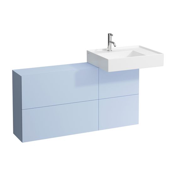 Laufen Waschtischunterbau Kartell 270x1200x608mm, Graublau, 1 Tür 2 Klappen rechts