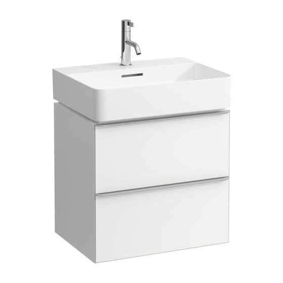 Laufen Waschtischunterbau SPACE 408x535x500mm, Ulme dunkel, 2 Schubladen mit Griff für Waschtisch H810282