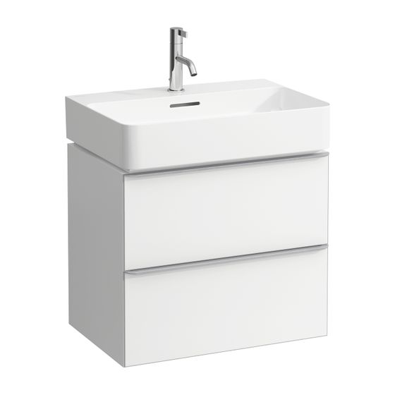 Laufen Waschtischunterbau SPACE 408x584x500mm, Mattweiß, 2 Schubladen mit Griff für Waschtisch H810283