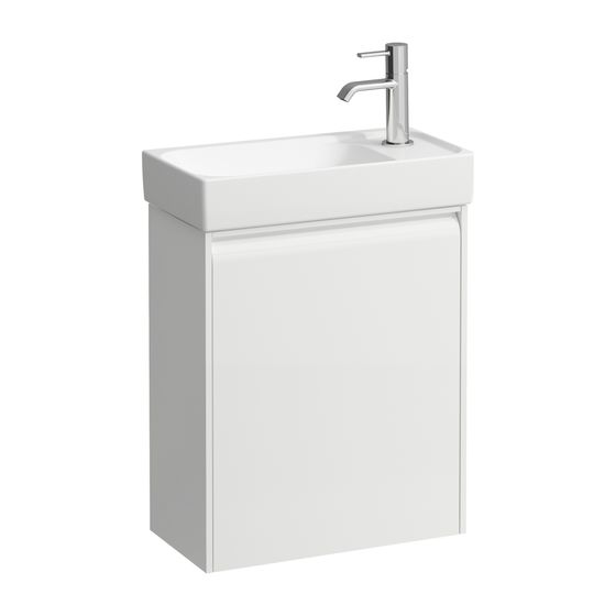 Laufen Waschtischunterbau MEDA 222x437x515mm, Multicolor, 1 Tür Scharnier rechts, Griffleiste, Glasablage fix, für HWB