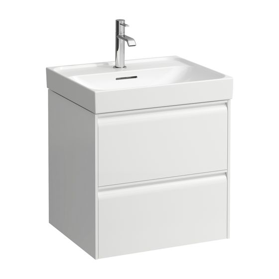 Laufen Waschtischunterbau MEDA 448x534x515mm, Specialcolor, 2 Schubladen, 1 Ordnungssystem, Griffleiste, Vollau., für 55cm WT