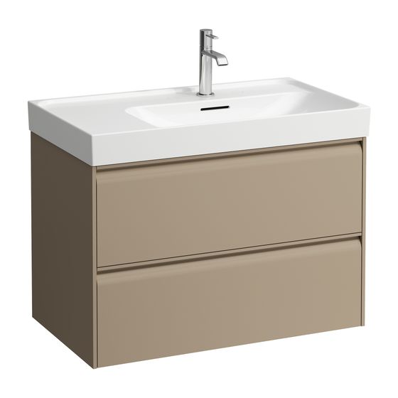 Laufen Waschtischunterbau MEDA 448x784x515mm, Cappuccino, 2 Schubl., 1 Ordnungssys., Griffleiste, Vollau., für 80cm WT H817115