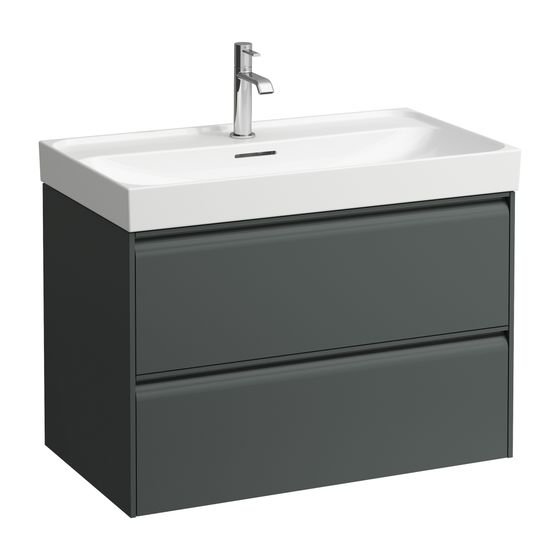 Laufen Waschtischunterbau MEDA 448x784x515mm, v.-grau, 2 Schubl., 1 Ordnungssys., Griffleiste, Vollau., für 80cm WT H810117