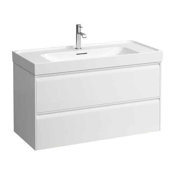 Laufen Waschtischunterbau MEDA 448x984x515mm, Specialcolor, 2 Schubladen, 1 Ordnungssystem, Griffleiste, Vollau., für 100cm WT