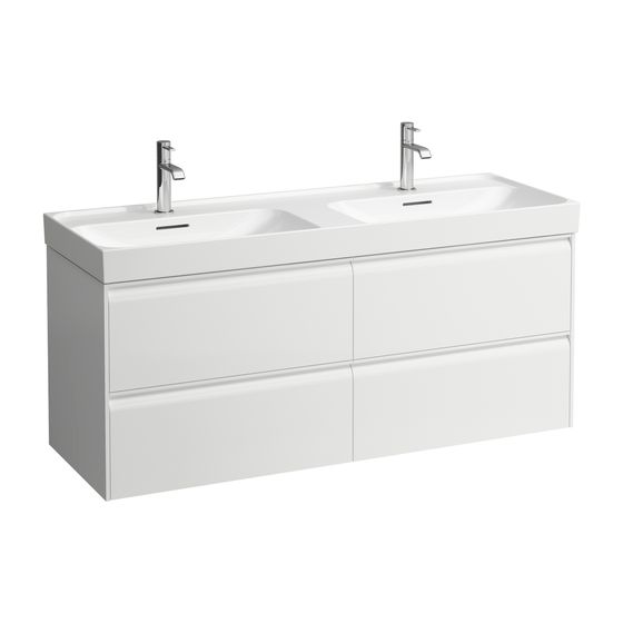 Laufen Waschtischunterbau MEDA 448x1284x515mm, Specialcolor, mit 4 Schubl., 2 Ordnungssys., Griffleiste, Vollau., für 130cm WT