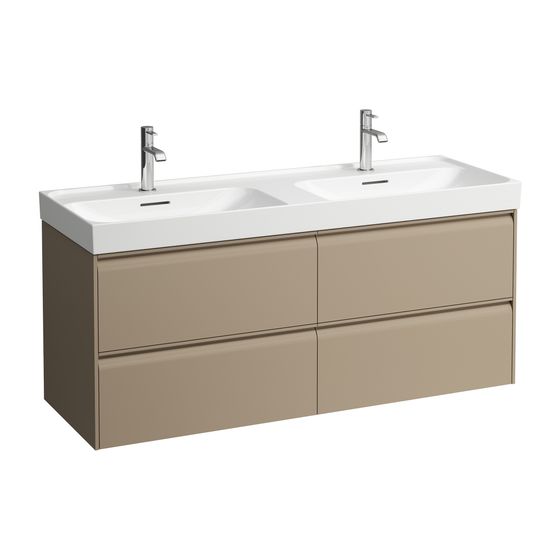 Laufen Waschtischunterbau MEDA 448x1284x515mm, Cappuccino, mit 4 Schubl., 2 Ordnungssys., Griffleiste, Vollau., für 130cm WT