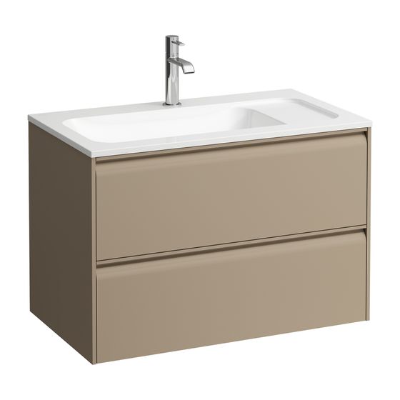 Laufen Waschtischunterbau MEDA 442x772x504mm, Cappuccino, 2 Schubl., 1 Ordnungssystem, Griffleiste, Vollau., für 80cm Möbel-WT