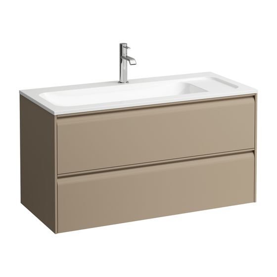Laufen Waschtischunterbau MEDA 442x972x504mm, Cappuccino, 2 Schubl., 1 Ordnungssys., Griffleiste, Vollau., für 100cm Möbel-WT