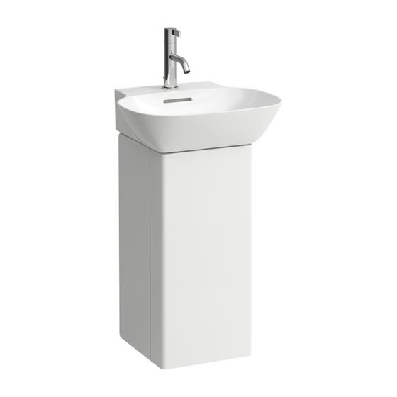 Laufen Waschtischunterbau INO 298x278x605mm, Nussbaum dunkel 1 Tür Scharnier rechts