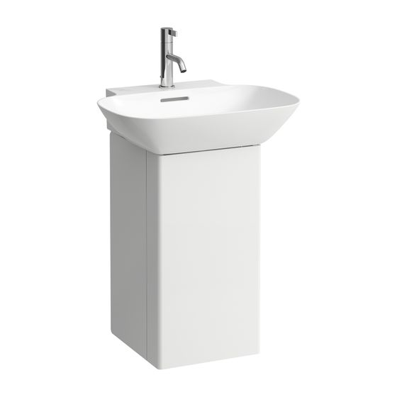 Laufen Waschtischunterbau INO 340x318x605mm, Nussbaum dunkel 1 Tür Scharnier rechts