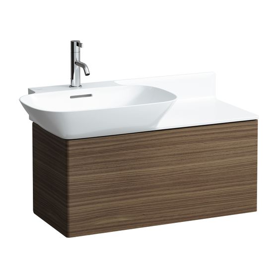 Laufen Waschtischunterbau INO 348x770x355mm, Nussbaum dunkel 1 Schublade