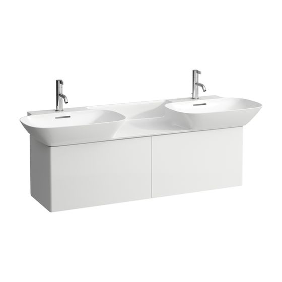 Laufen Waschtischunterbau INO 348x1170x355mm, Mattweiß, 2 Schubladen