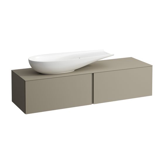Laufen Schubladenelement, Ilbagnoalessi, 1600mm, Pearlbeige, 2 Schub., Ausschn. links, für WT H818974