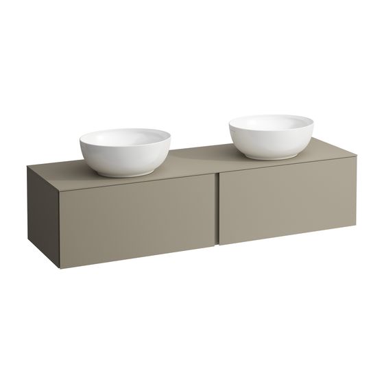Laufen Schubladenelement, Ilbagnoalessi, 1600mm, Pearlbeige, 2 Schub., Ausschn. links/rechts