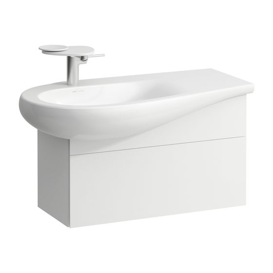 Laufen Waschtischunterbau Ilbagnoalessi 321x732x442mm, Specialcolor, 1 Schubl., versteckte Griffe, Siphonausschnitt links