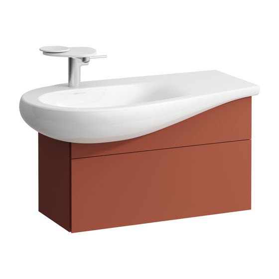 Laufen Waschtischunterbau Ilbagnoalessi 321x732x442mm, Terracotta, 1 Schubl., versteckte Griffe, Siphonausschnitt links