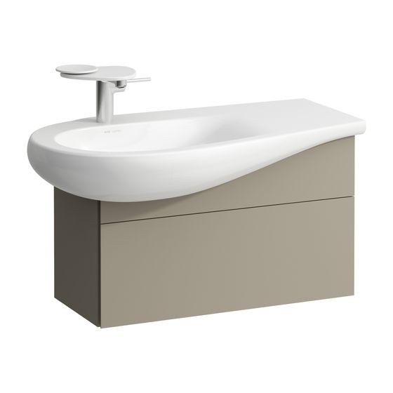 Laufen Waschtischunterbau Ilbagnoalessi 321x732x442mm, Pearlbeige, 1 Schubl., versteckte Griffe, Siphonausschnitt links