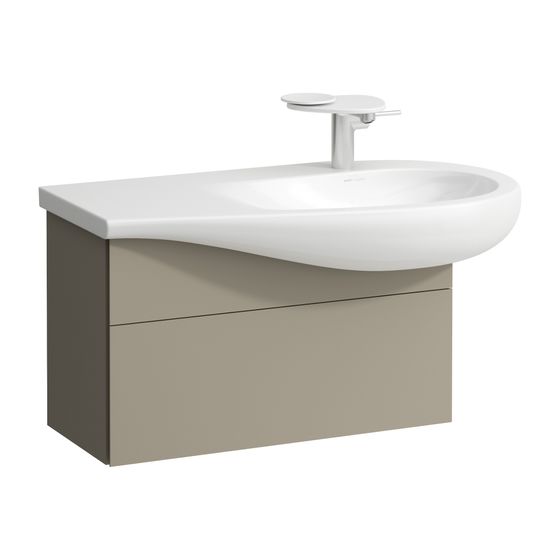 Laufen Waschtischunterbau Ilbagnoalessi 321x732x442mm, Pearlbeige, 1 Schubl., versteckte Griffe, Siphonausschnitt rechts