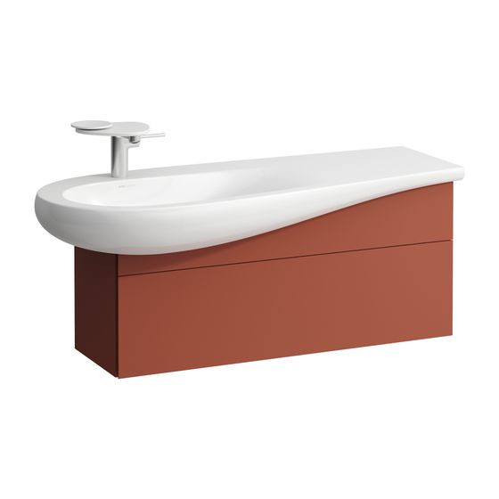 Laufen Waschtischunterbau Ilbagnoalessi 321x994x442mm, Terracotta, 1 Schubl., versteckte Griffe, Siphonausschnitt links