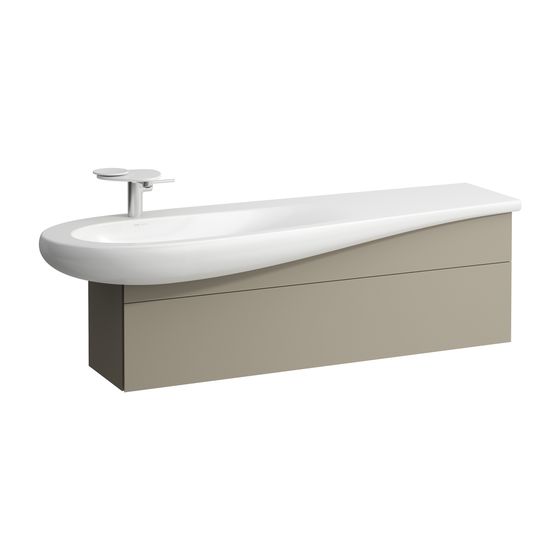 Laufen Waschtischunterbau Ilbagnoalessi 321x1350x442mm, Pearlbeige, 1 Schubl., versteckte Griffe, Siphonausschnitt rechts