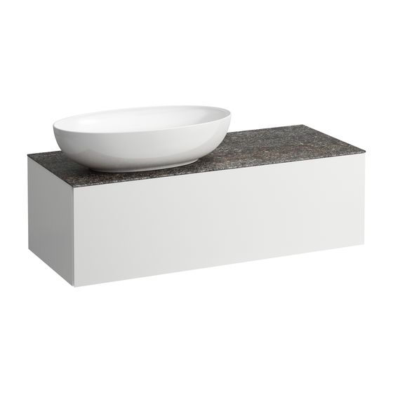 Laufen Schubladenelement, Ilbagnoalessi, 1200mm, Specialcolor, 1 Schub., mit HL, Ausschn. links, Marrone Naturale