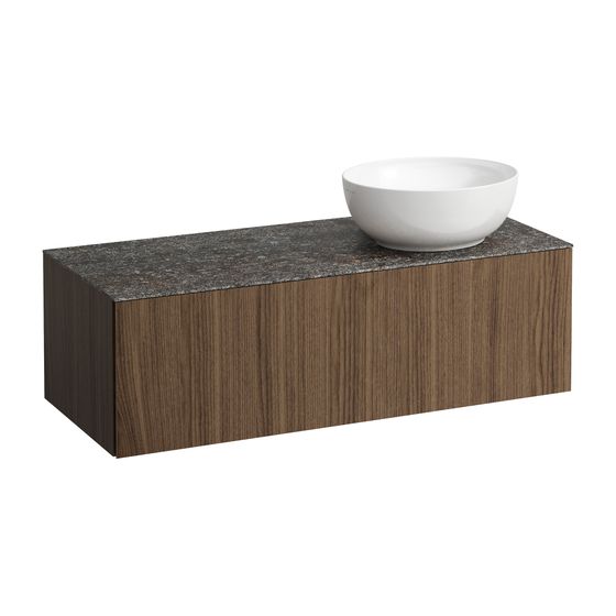 Laufen Schubladenelement, Ilbagnoalessi, 1200mm, Noce canaletto, 1 Schub., mit HL, Aussc. rechts, Marrone Natural, für H818975/6