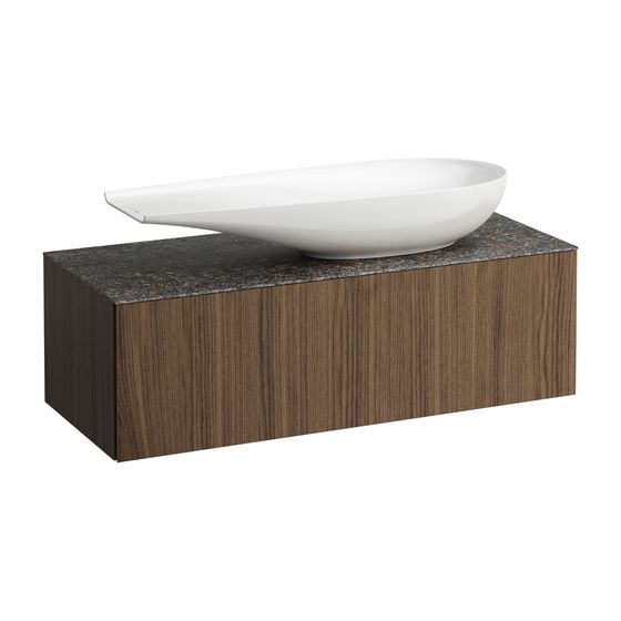 Laufen Schubladenelement, Ilbagnoalessi, 1200mm, Noce canaletto, 1 Schub., Ausschn. rechts, Marrone Naturale, für WT H818974