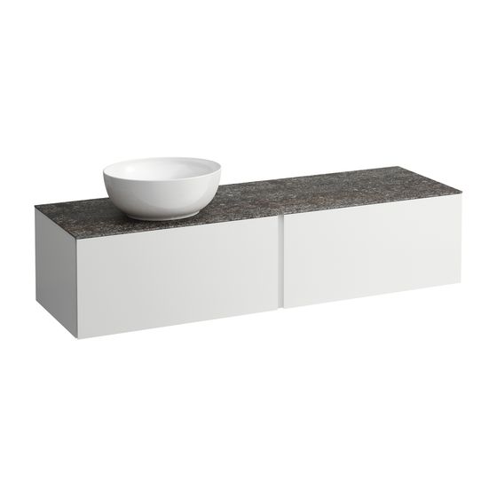 Laufen Schubladenelement, Ilbagnoalessi, 1600mm, Specialcolor, 2 Schub., Ausschn. links, Marrone Naturale