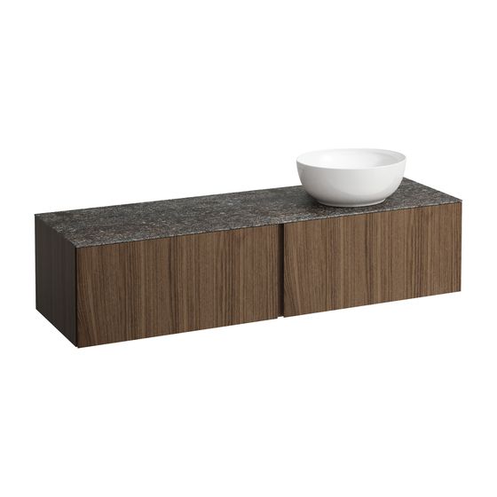 Laufen Schubladenelement, Ilbagnoalessi, 1600mm, Noce canaletto, 2 Schub., Ausschn. rechts, Marrone Naturale