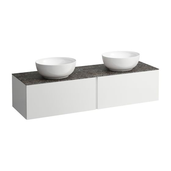 Laufen Schubladenelement, Ilbagnoalessi, 1600mm, mit HL, Multicolor, 2 Schubl, Aussc.. links/rechts Marrone Naturale