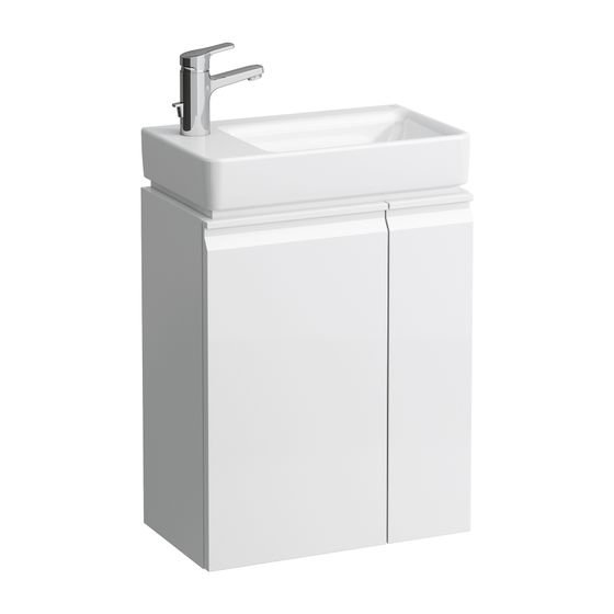 Laufen Waschtischunterbau Laufen Pro S 275x470x605mm, Wenge, 1 Tür links Regal rechts, mit Griffmulde, für WT H815955