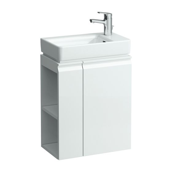 Laufen Waschtischunterbau Laufen Pro S 470x615x275mm, Graphit, 1 Tür rechts Regal links, mit Griffmulde, für WT H815954