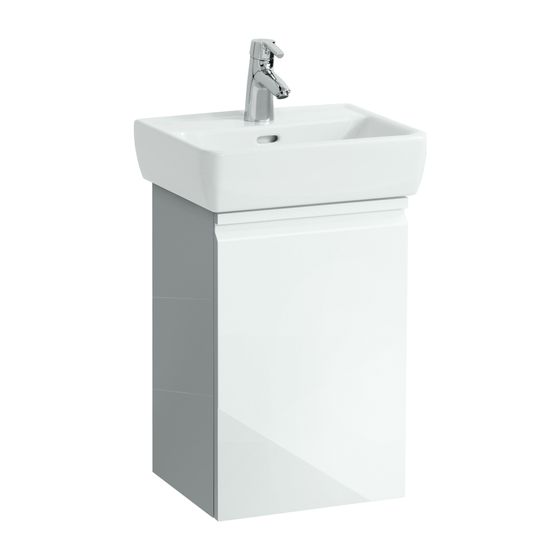 Laufen Waschtischunterbau Laufen Pro A 310x380x580mm, Mattweiß, 1 Tür Scharnier rechts, mit Griffmulde, für WT H811951