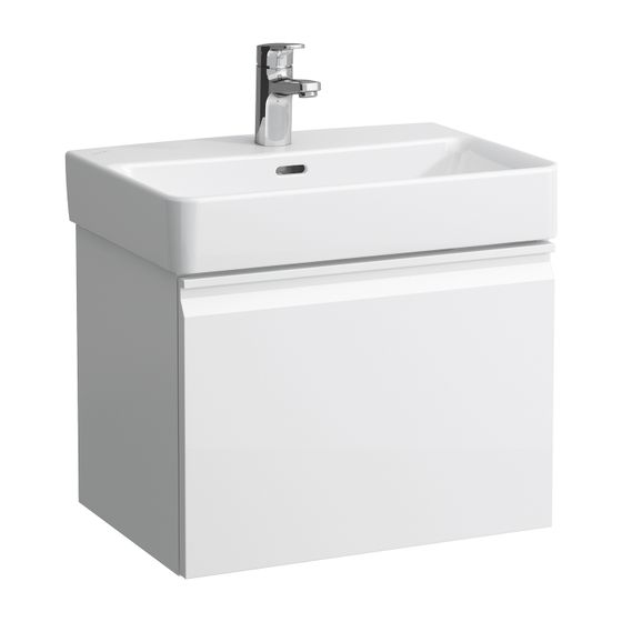 Laufen Waschtischunterbau Laufen Pro S 370x510x392mm, Mattweiß, 1 Schublade 1 Innenschublade, mit Griffmulde, für WT H818958