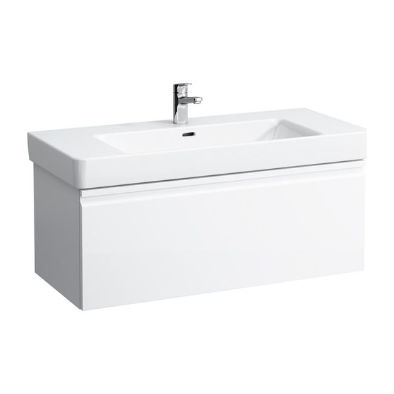 Laufen Waschtischunterbau Laufen Pro S 450x1010x397mm, Mattweiß, 1 Schublade, mit Griffmulde, für WT H813966