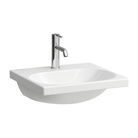 Laufen Aufsatzwaschtisch LUA 460x500x180mm, Weiß, 1 Hahnloch, ohne Überlauf, Kanal unten geschlossen
