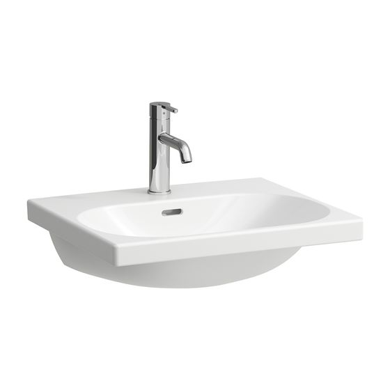 Laufen Waschtisch LUA 460x550x180mm, Weiß LCC, ohne Hahnloch, mit Überlauf