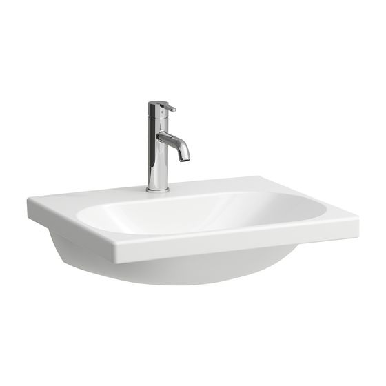 Laufen Aufsatzwaschtisch LUA 460x550x180mm, Weiß, 1 Hahnloch, ohne Überlauf, Kanal unten geschlossen