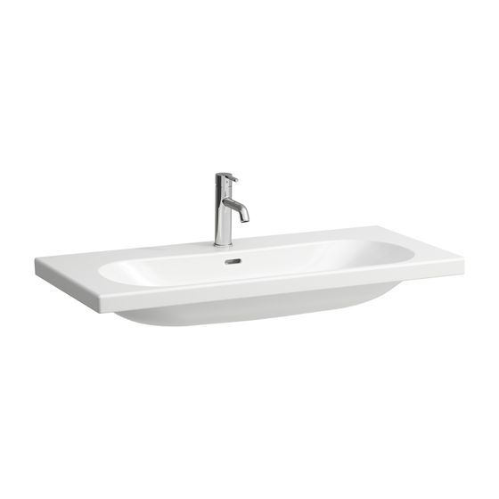 Laufen Waschtisch LUA 460x1000x180mm, Weiß LCC, 1 Hahnloch, links/rechts, mit Überlauf
