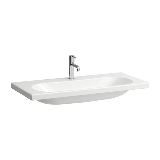 Laufen Waschtisch LUA 460x1000x180mm, Weiß, 1 Hahnloch, ohne Überlauf, Kanal unten geschlossen