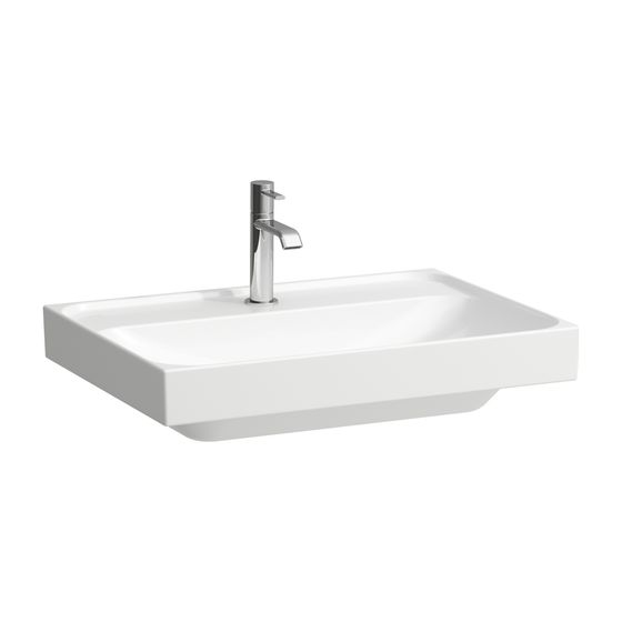Laufen Aufsatzwaschtisch MEDA 460x650x160mm, Weiß LCC, 1 Hahnloch, ohne Überlauf