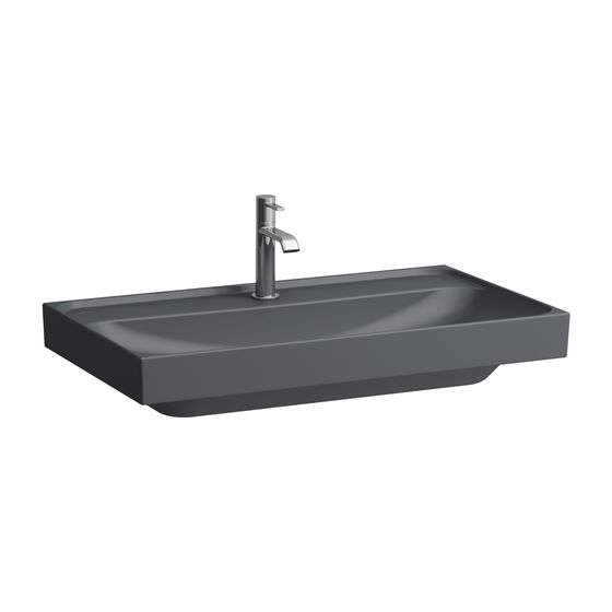 Laufen Aufsatzwaschtisch MEDA 460x800x160mm, Mattgraphit, 1 Hahnloch, ohne Überlauf