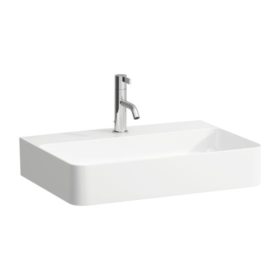 Laufen Waschtisch VAL 420x600x155mm, Weiß, 1 Hahnloch, ohne Überlauf