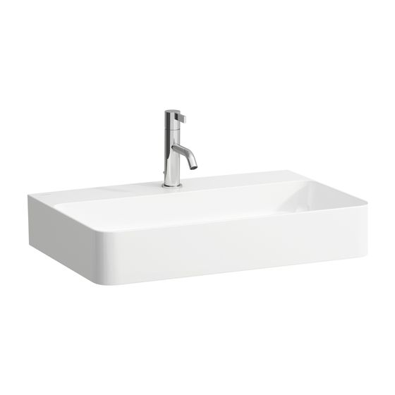 Laufen Waschtisch VAL 420x650x155mm, Weiß LCC, 1 Hahnloch, ohne Überlauf