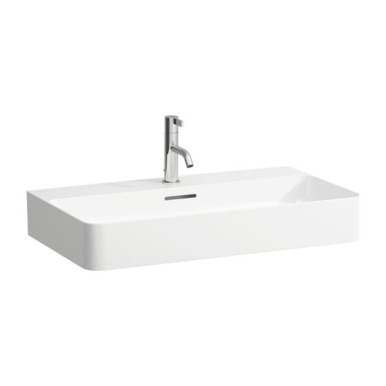 Laufen Waschtisch VAL 420x750x155mm, Mattweiß, 1 Hahnloch, mit Überlauf