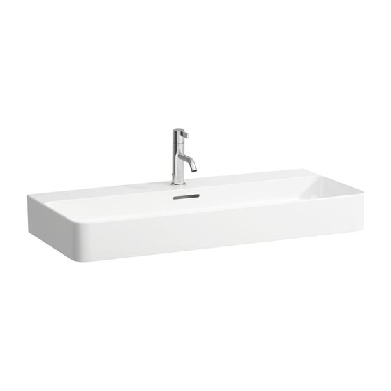 Laufen Waschtisch VAL 420x950x155mm, Weiß, 1 Hahnloch, mit Überlauf