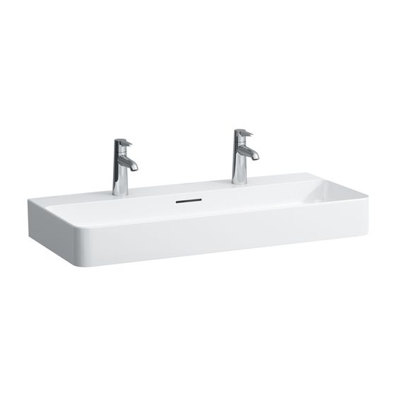 Laufen Waschtisch VAL 420x950x155mm, Weiß LCC, 1 Hahnloch, links/rechts, mit Überlauf